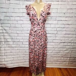 Maaji Womens Ditsy Fortunata Open Back Maxi Dress Size Large